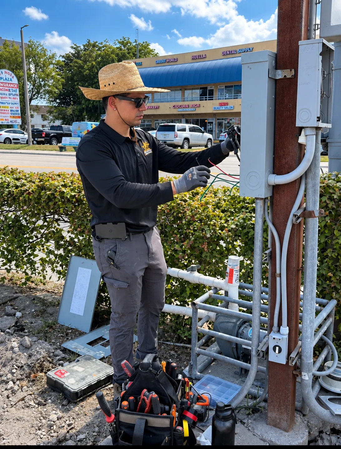 All Star Electrical Contractor electrician performing electrical work in Miami-Dade