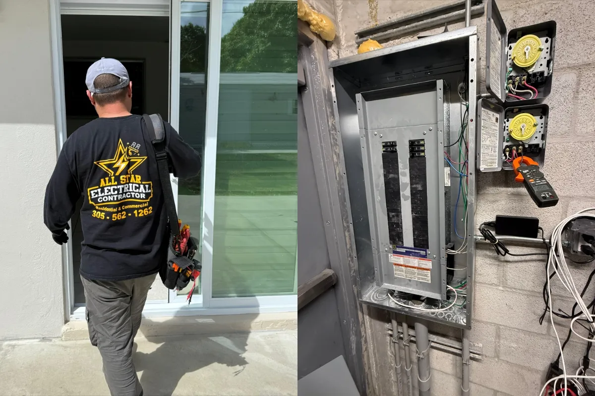 All Star Electrical Contractor technician arriving for electrical service call in Miami